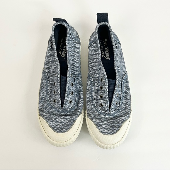 Sherry Slip On Blue White Geometric Print Elastic Stretch Women’s Shoes Size 7 - Picture 13 of 13